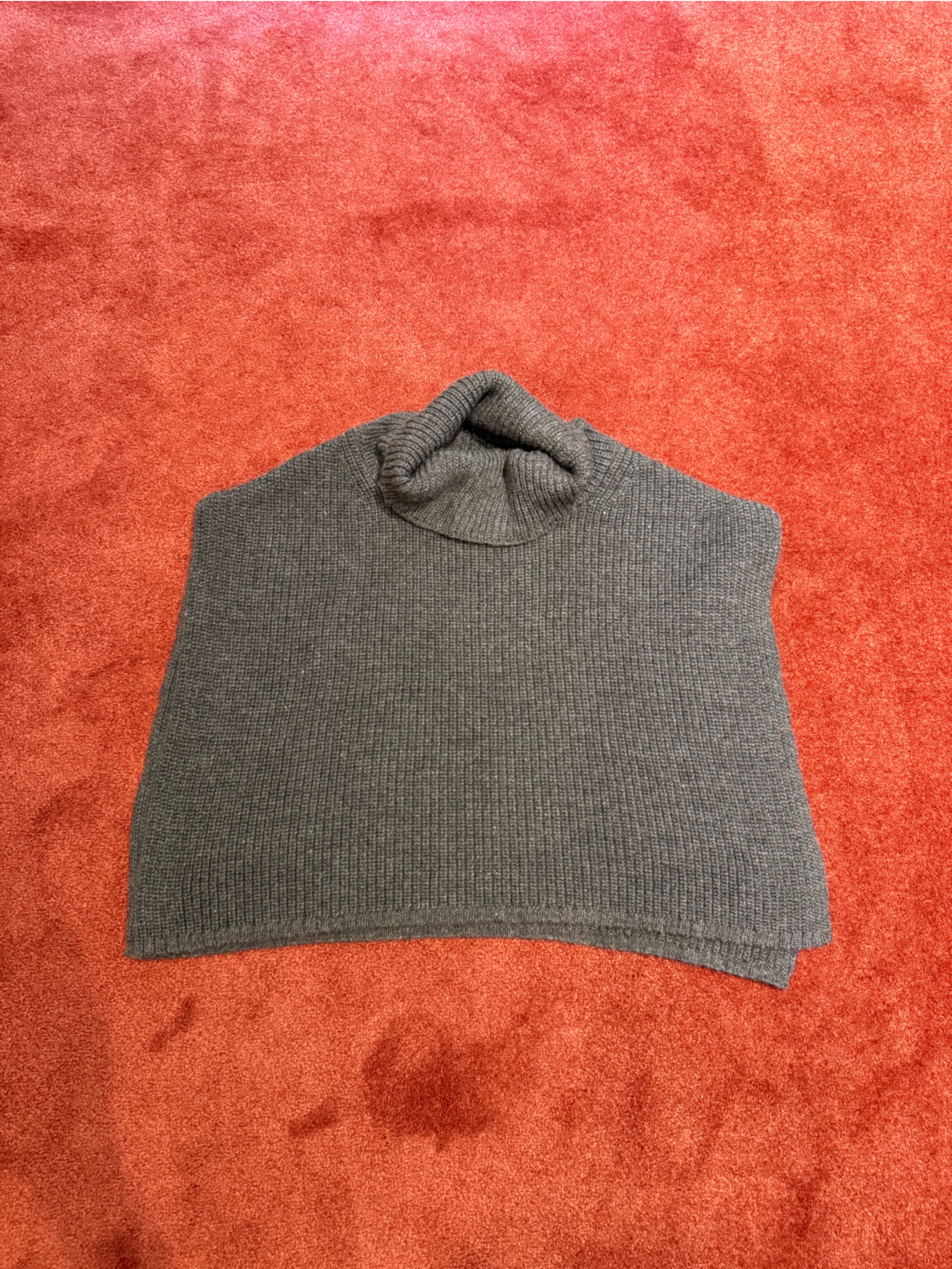 Wol Hide Rib Poncho In Charcoal — image 6 of 8